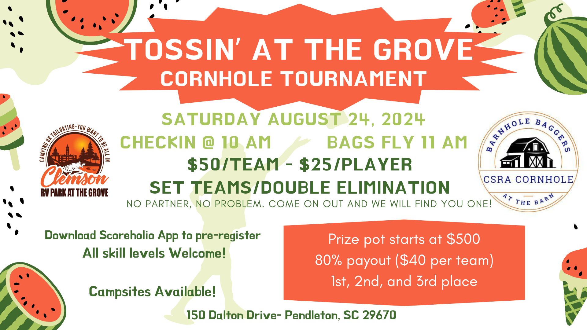 Tossin’ At The Grove – Cornhole Tournament